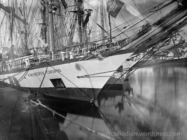Tall Ship Races 2018; Esbjerg, Frederyk Chopin - Polish training ship; wet collodion negative, photography project: how people traveled in the 19th century, photographer Andrzej Górski