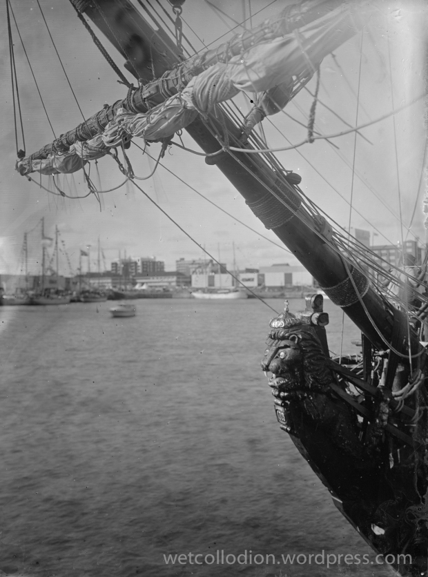 Tall Ship Races 2018; Esbjerg, Schtandart - sailing ship replica; wet collodion negative, photography project: how people traveled in the 19th century, photographer Andrzej Górski