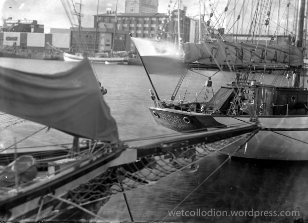 Tall Ship Races 2018; Esbjerg, Generał Zaruski - Polish training ship; wet collodion negative, photography project: how people traveled in the 19th century, photographer Andrzej Górski