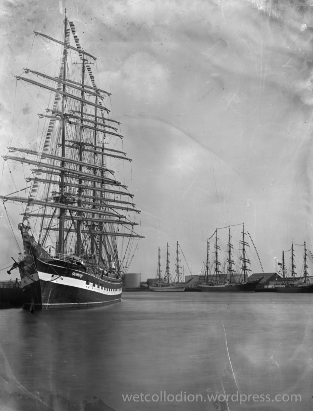 Tall Ship Races 2018; Esbjerg, Kreuzenstern sailing ship; wet collodion negative, photography project: how people traveled in the 19th century, photographer Andrzej Górski